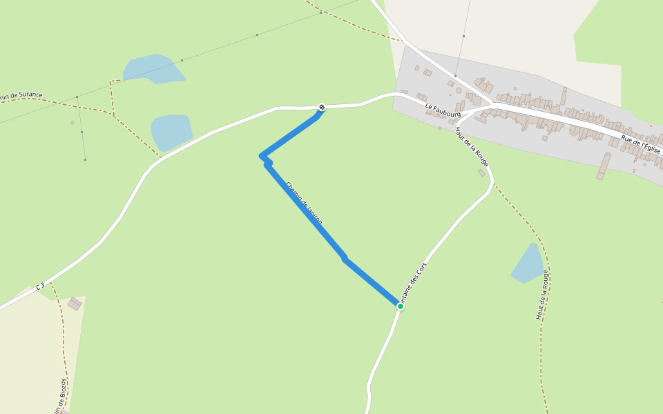 Chemin de Janiron walking route map in Gruey-lès-Surance