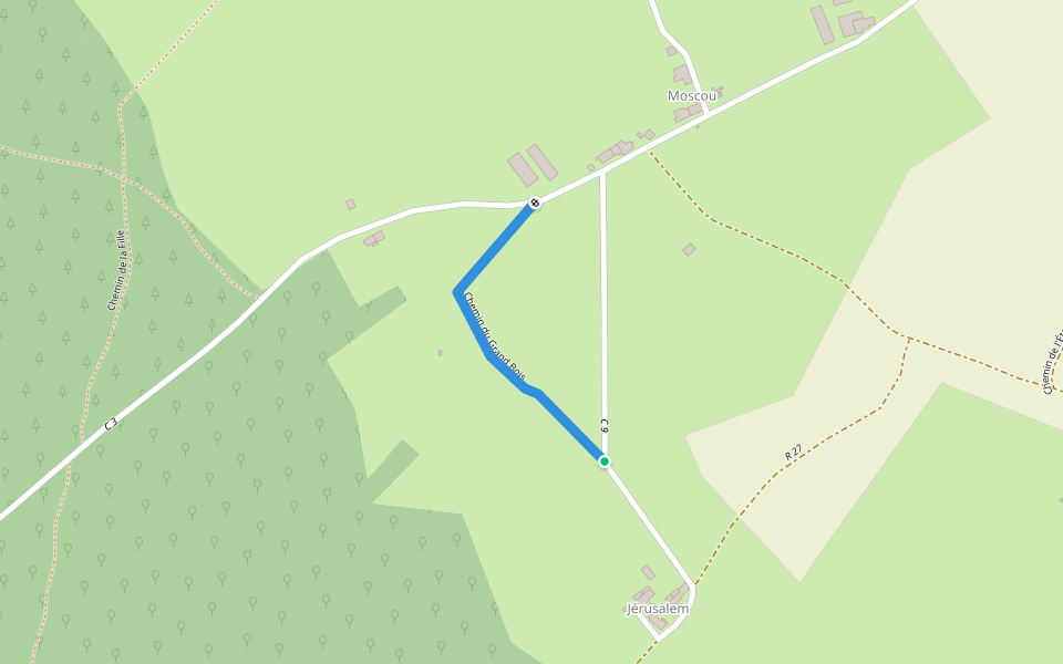 Chemin du Grand Bois walking route map in Gruey-lès-Surance