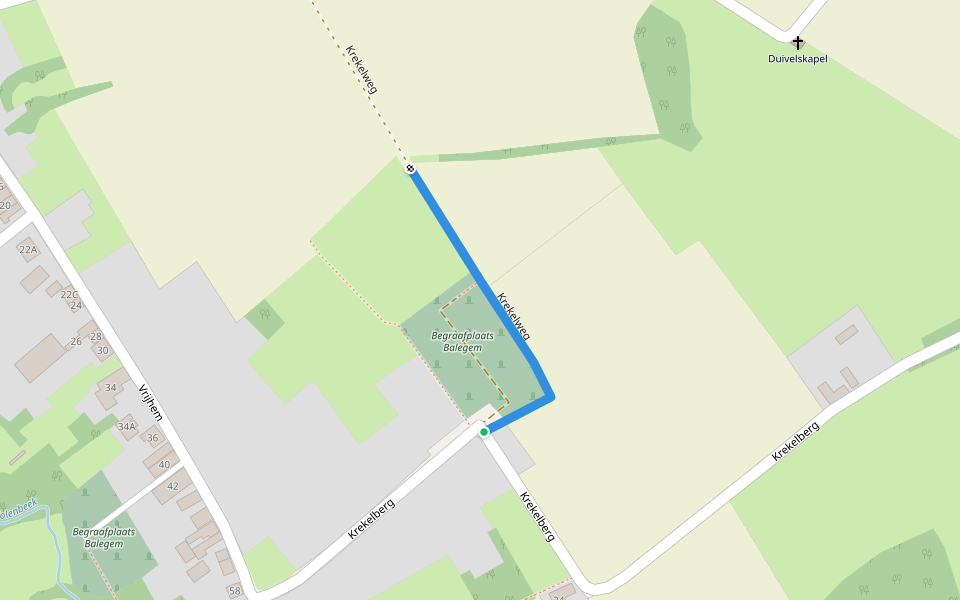 Krekelweg walking route map in Oosterzele