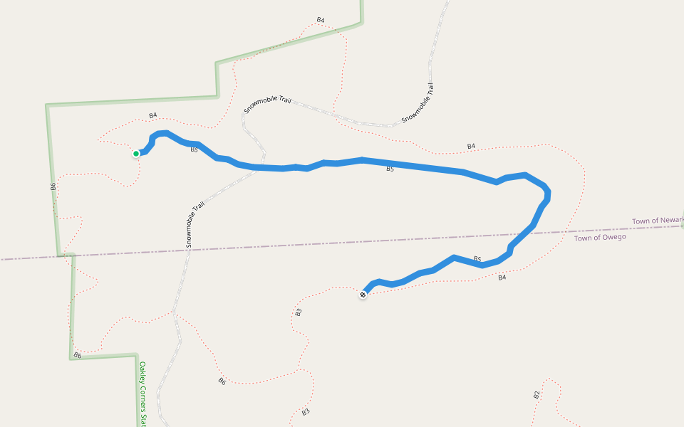B5 walking route map in Newark Valley