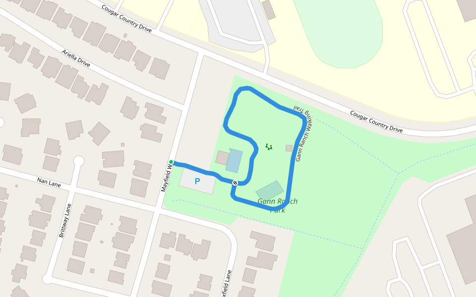 Gann Ranch Walking Trail walking route map in Cedar Park