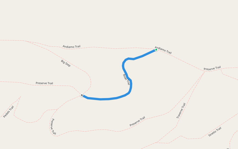 Bowl Trail walking route map in Cloverdale