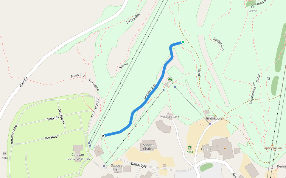 Bumby Ride walking route map in Sappee