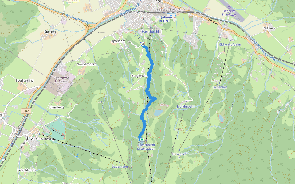 Harschbichl Trail - rot walking route map in Sankt Johann in Tirol