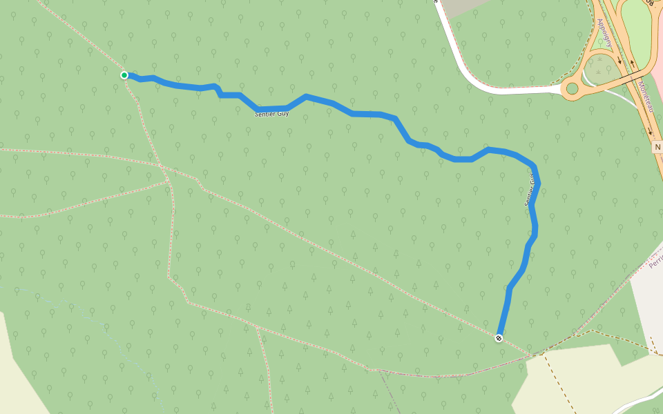 Sentier Guy walking route map in Perrigny