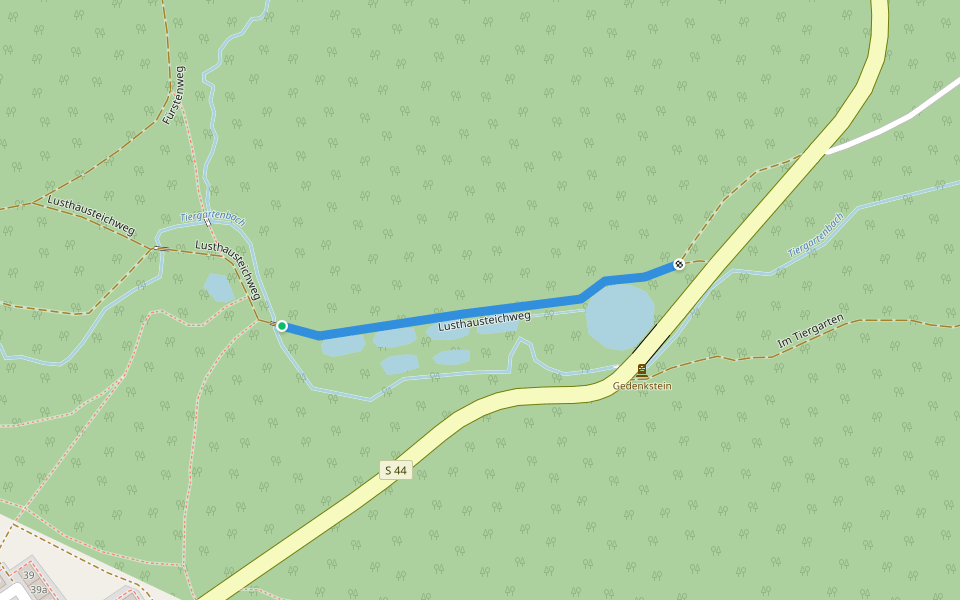 Lusthausteichweg walking route map in Colditz