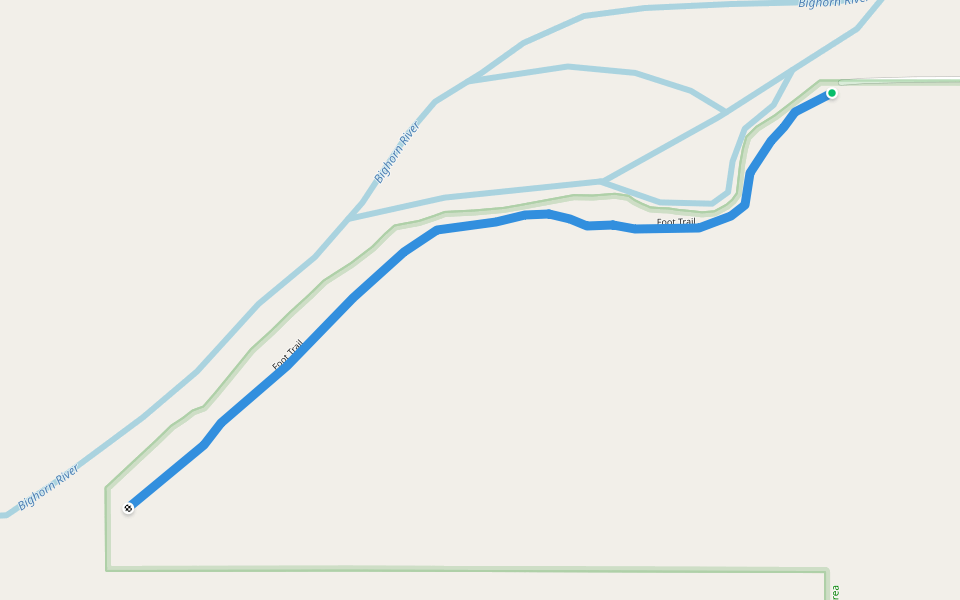 Foot Trail walking route map in Saint Xavier