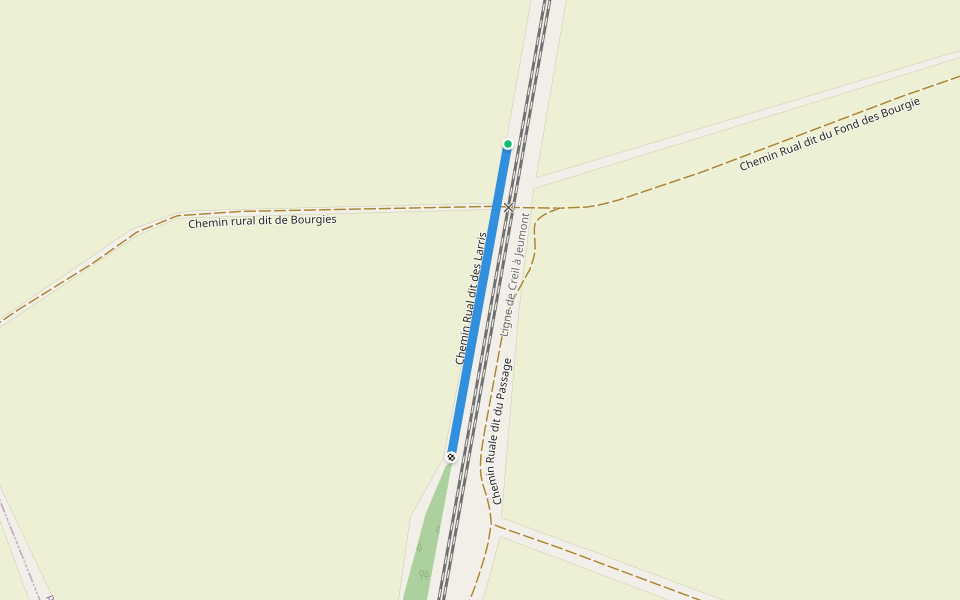 Chemin rual dit des Larris walking route map in Essigny-le-Grand