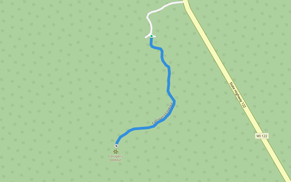 Corrigan's Lookout walking route map in Saxon