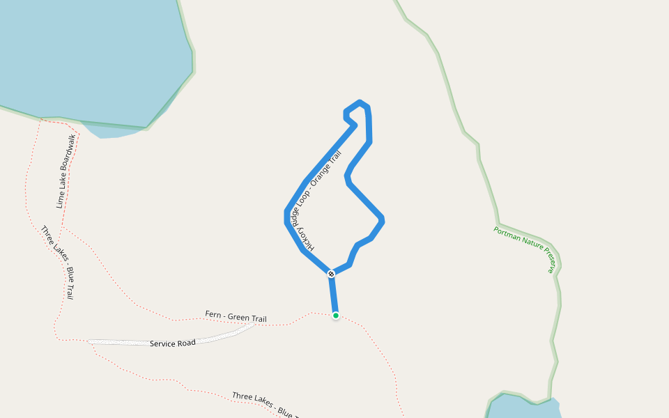 Hickory Ridge Loop - Orange Trail walking route map in Paw Paw