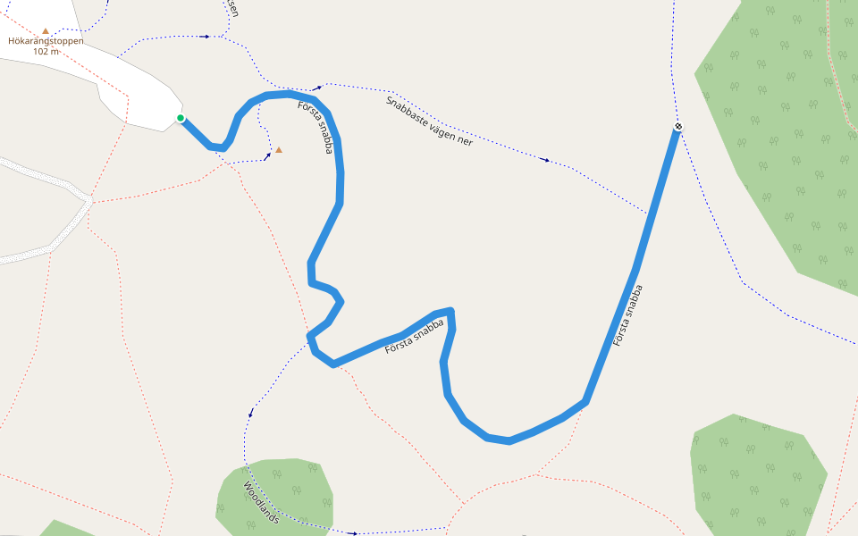 Första snabba walking route map in Huddinge
