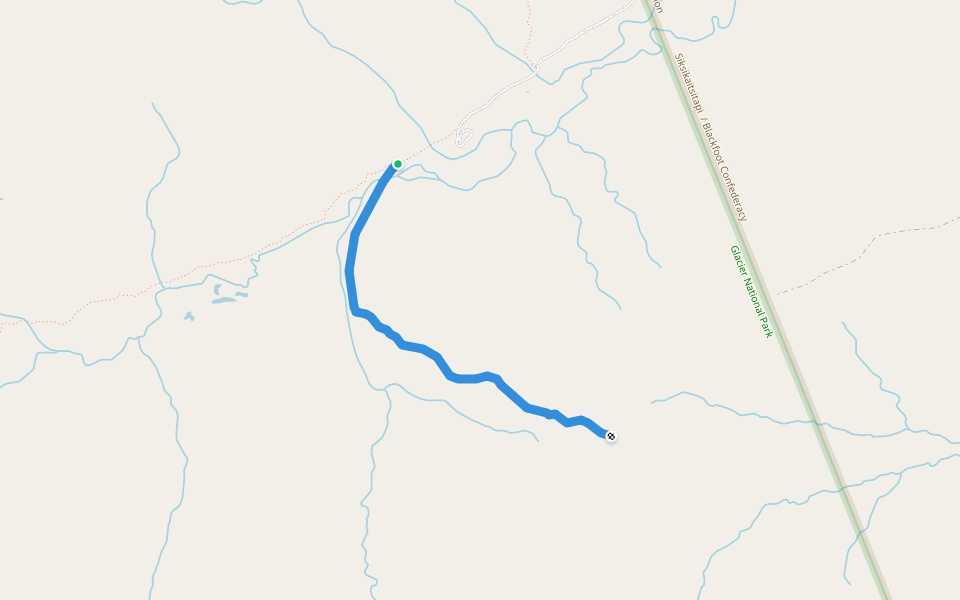 Mad Wolf Boundary walking route map in Kiowa