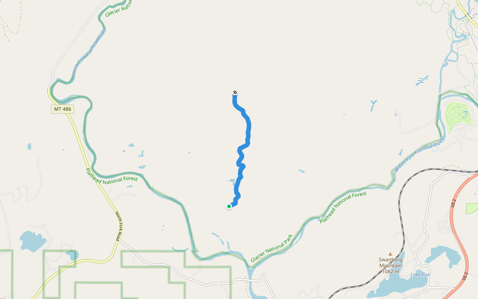 Lime Springs walking route map in Columbia Falls