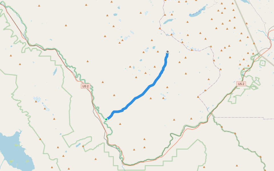 Park Creek walking route map in Essex