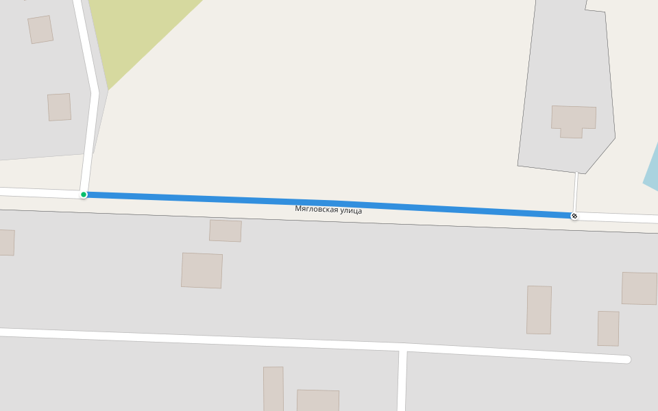 Мягловская улица walking route map in Myaglovo