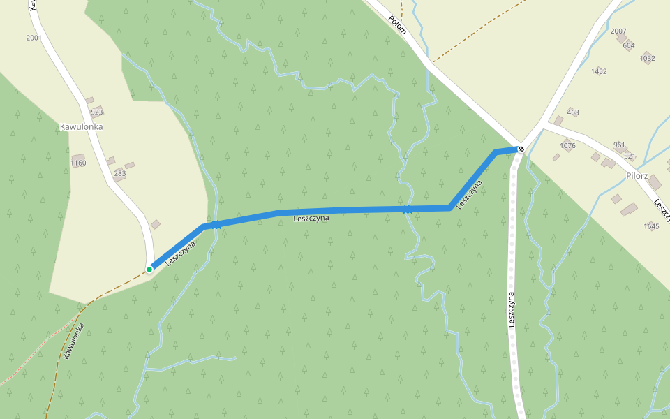 Leszczyna walking route map in Istebna