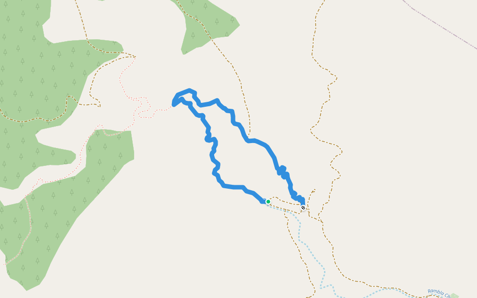 Senda del Barranco del Tranco walking route map in Villel