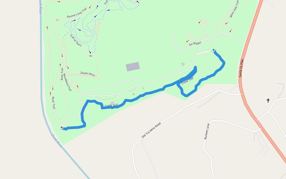Creek Trail walking route map in Columbia