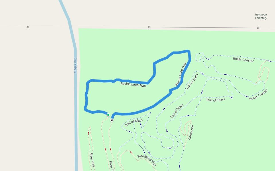 Ravine Loop Trail walking route map in Columbia