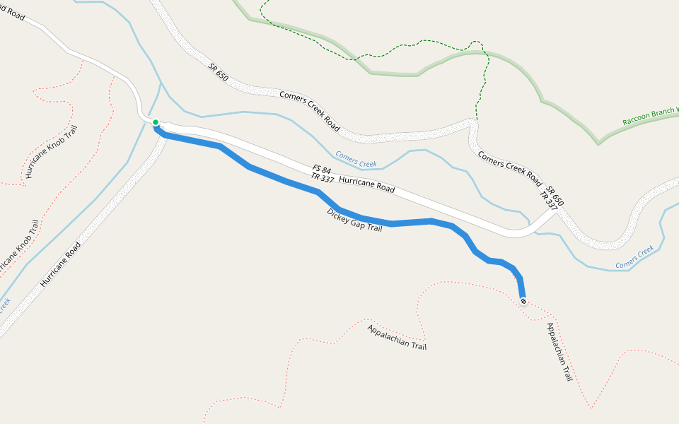 Dickey Gap Trail walking route map in Chilhowie
