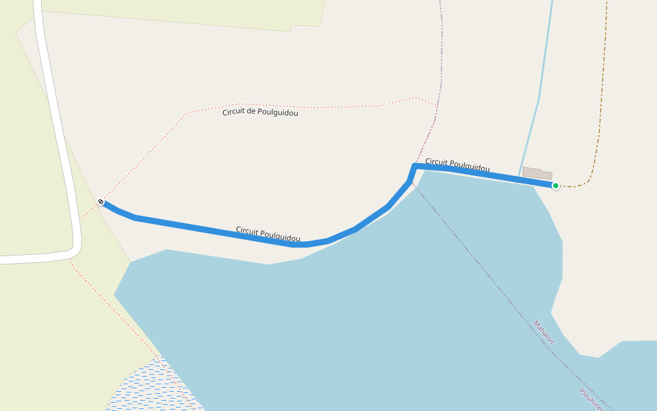 Circuit Poulguidou walking route map in Mahalon