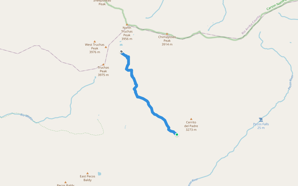 North Azul Trail (264) walking route map in Mora