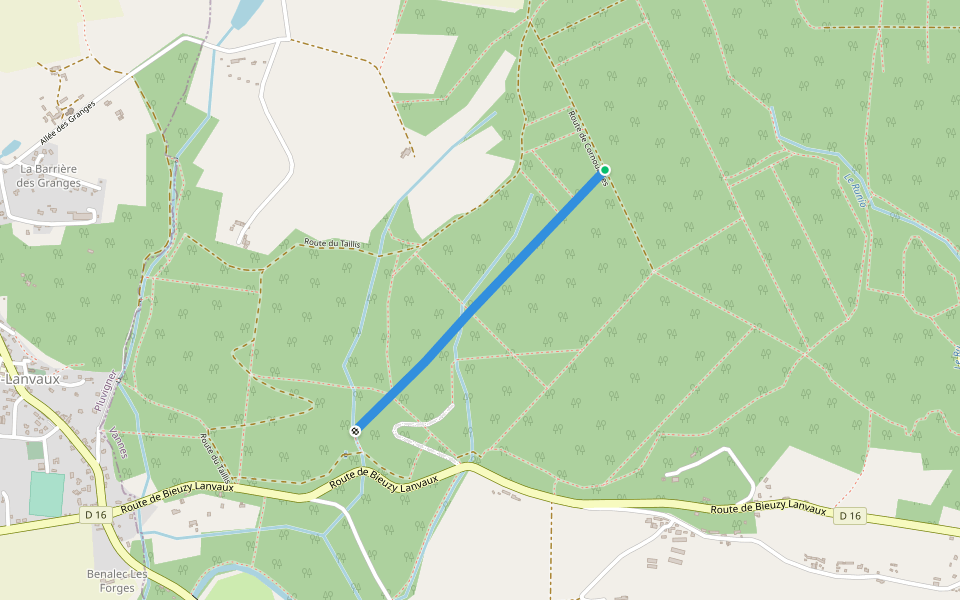 Ligne de la Belle Fontaine walking route map in Brandivy