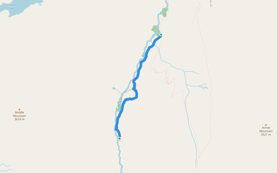 Bomber Basin Trail walking route map in Dubois