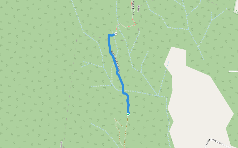 Old Forest Creek Road walking route map in Forest Creek