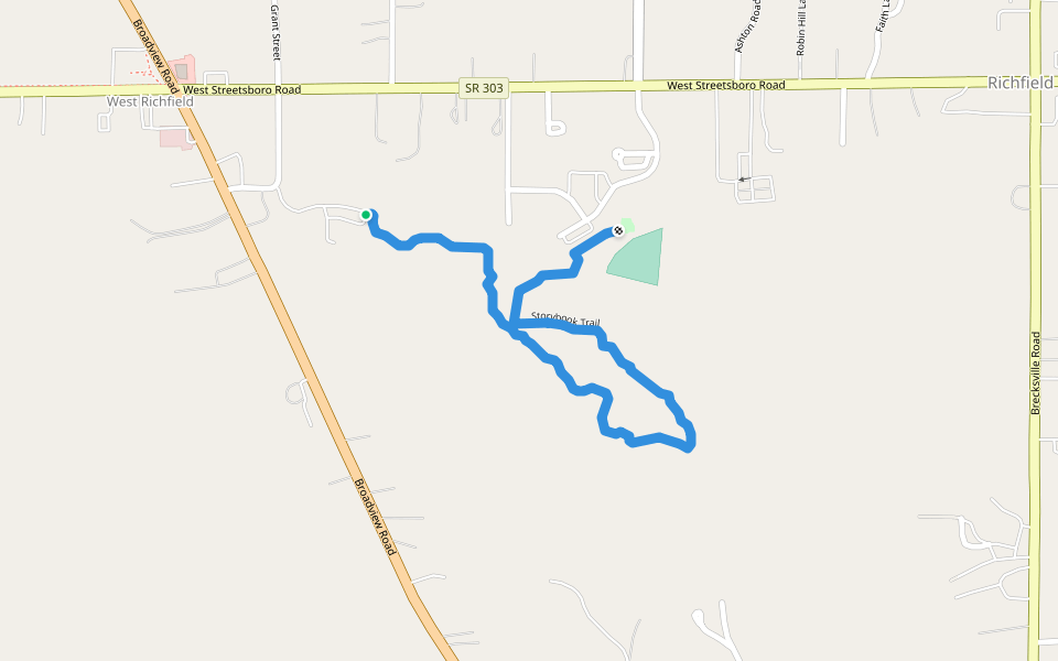 Storybook Trail walking route map in Richfield
