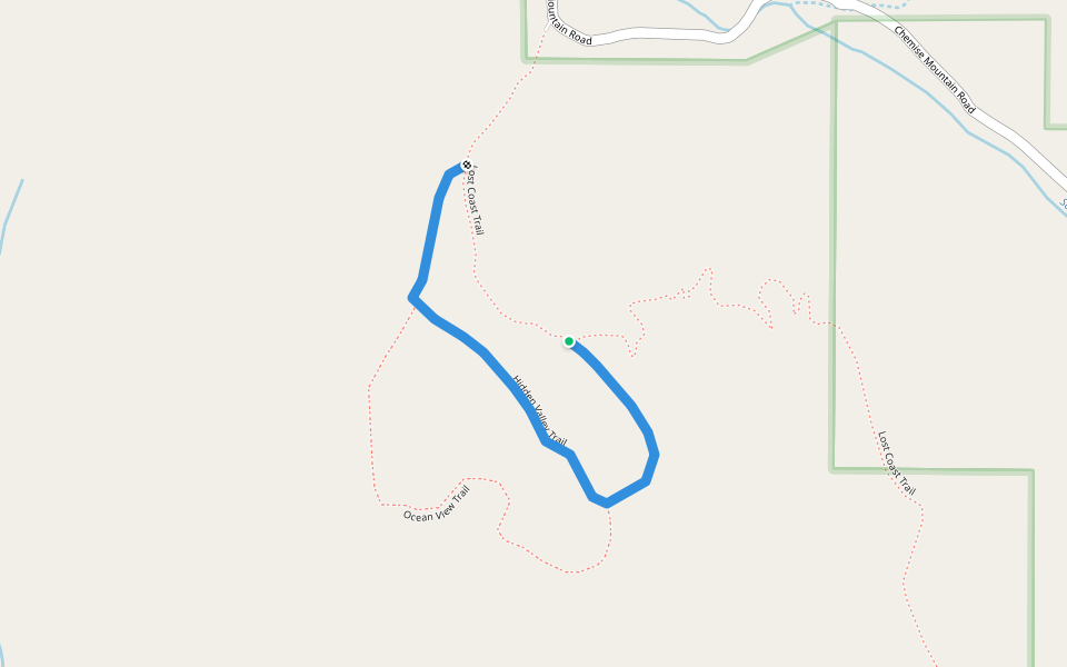 Hidden Valley Trail walking route map in Whitethorn