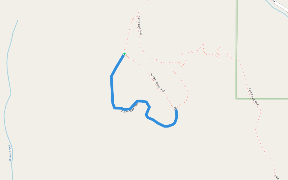 Ocean View Trail walking route map in Whitethorn