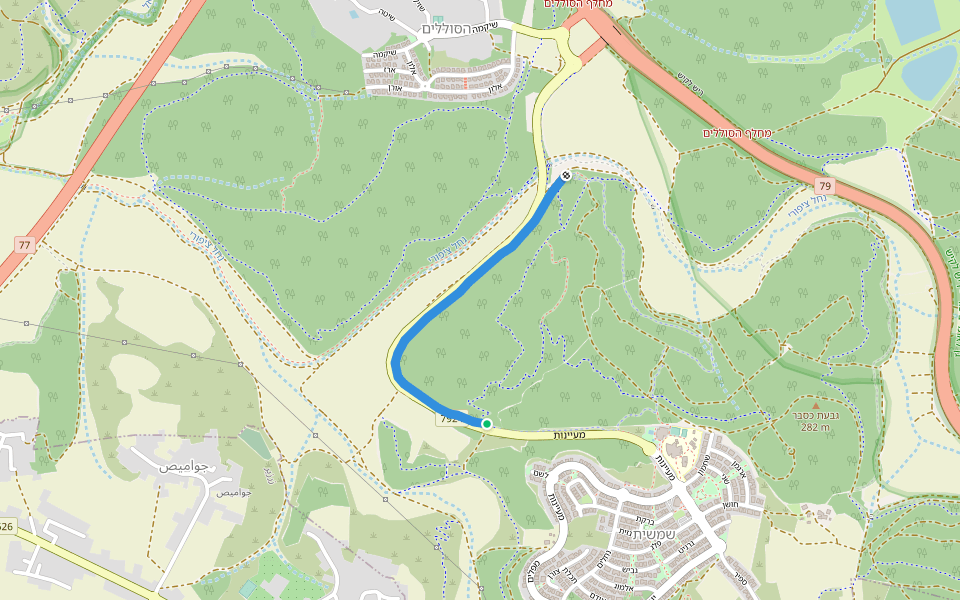 שביל שמשית walking route map in Shimshit