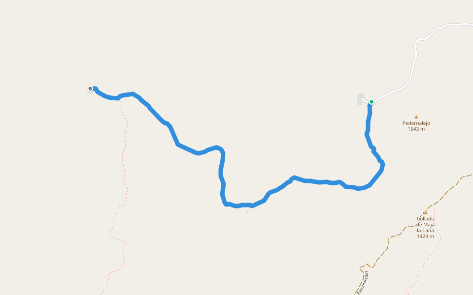 Peñamujo walking route map in El Artuñedo
