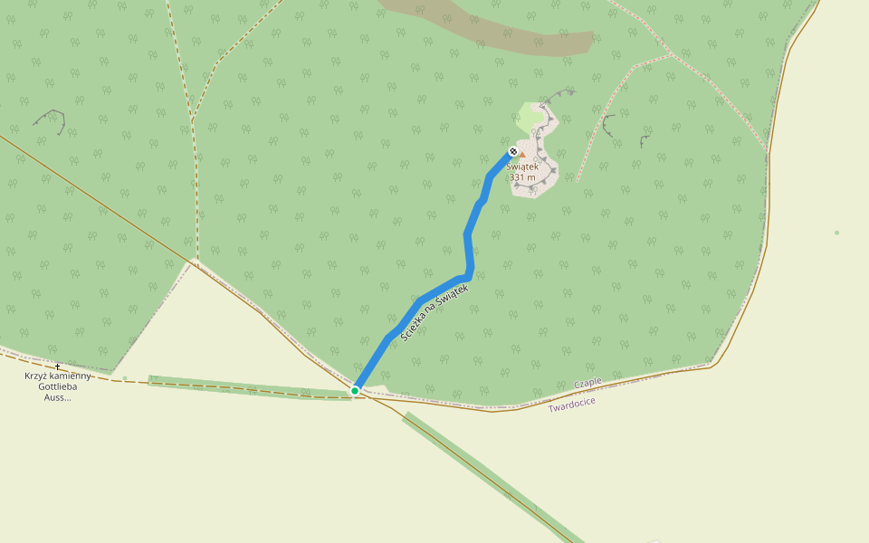 Ścieżka na Świątek walking route map in Twardocice
