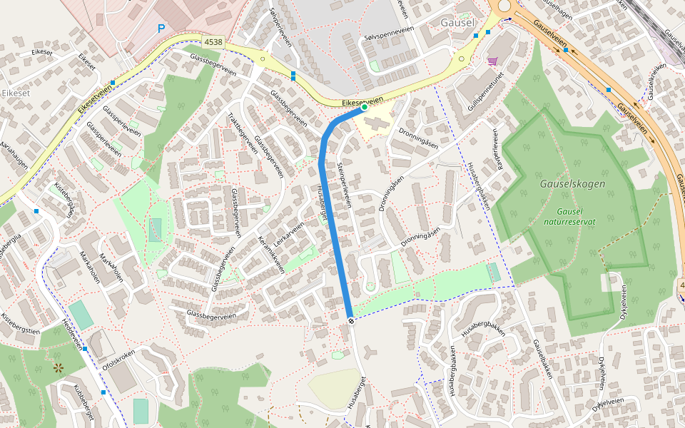 Husaberget walking route map in Stavanger