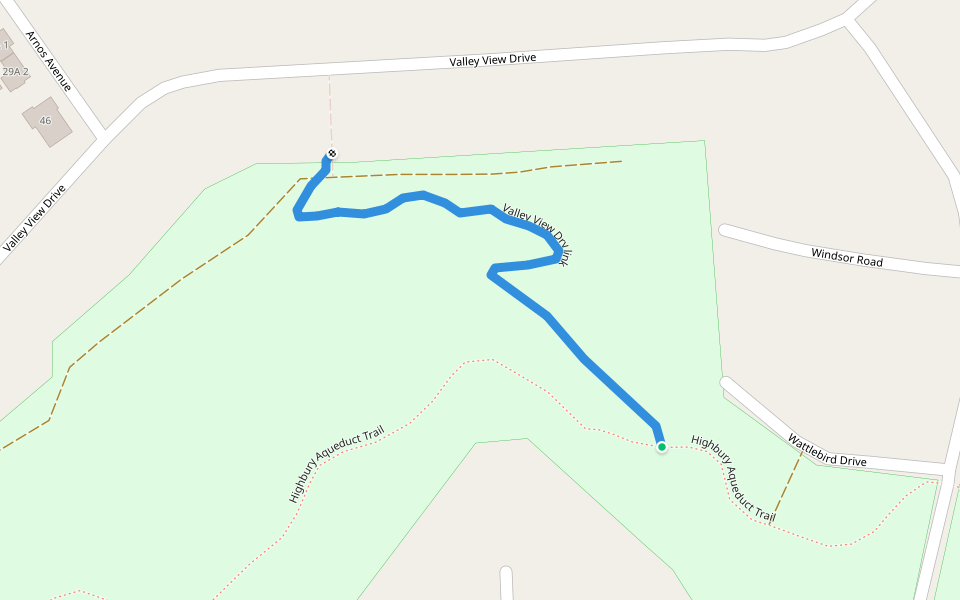 Valley View Drv link walking route map in Highbury