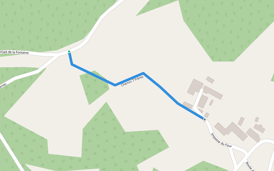 Chemin 7 Frères walking route map in Bouzic