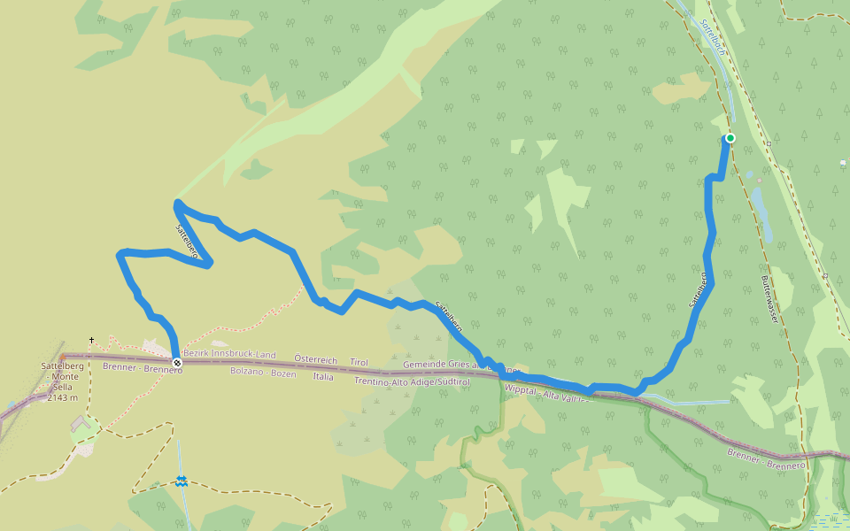 Sattelberg walking route map in Vals