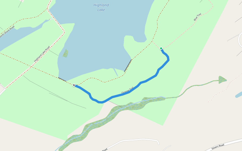 Orange Trail walking route map in Middletown