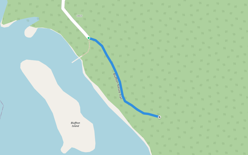 Bluffton Nature Trail walking route map in Pierson