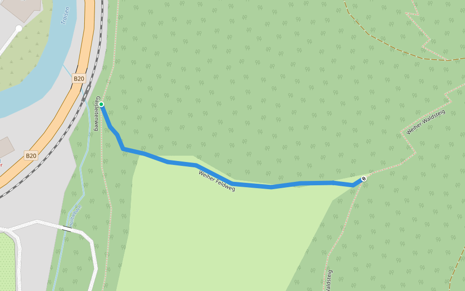 Weiher Feldweg walking route map in Lilienfeld