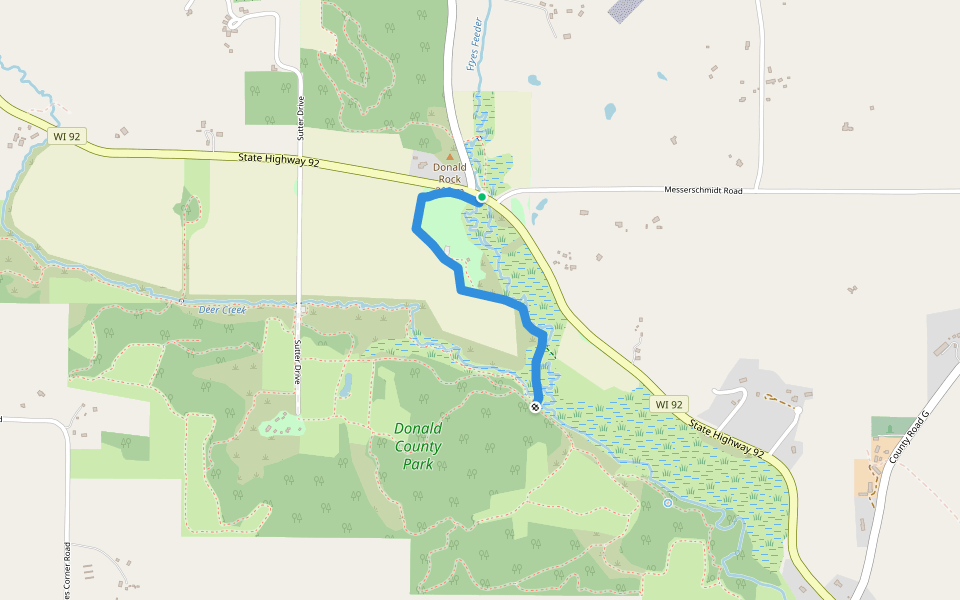 North Access Trail walking route map in Mount Horeb