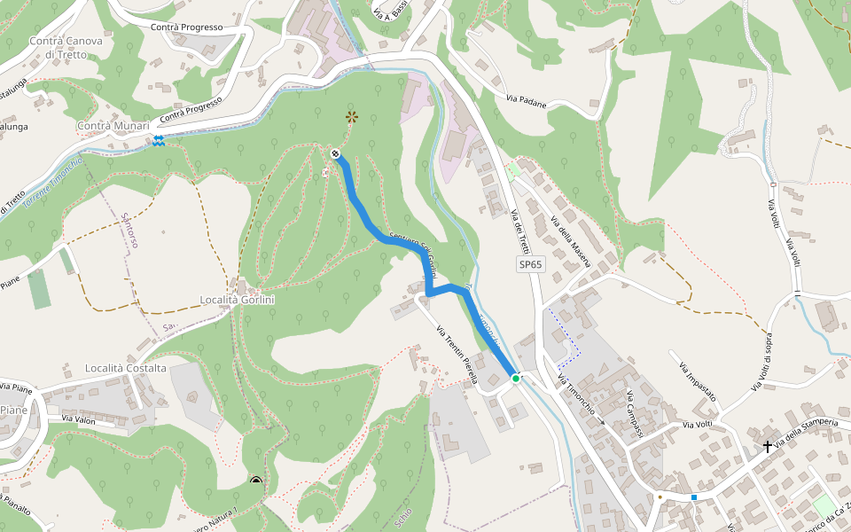 Sentiero Soji Gorlini walking route map in Santorso