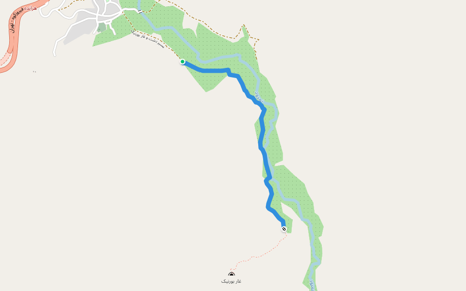 مسیر دشت و غار بورنیک