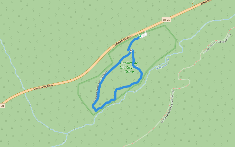 Hackleman Old Growth Trail #3411 walking route map in Cascadia