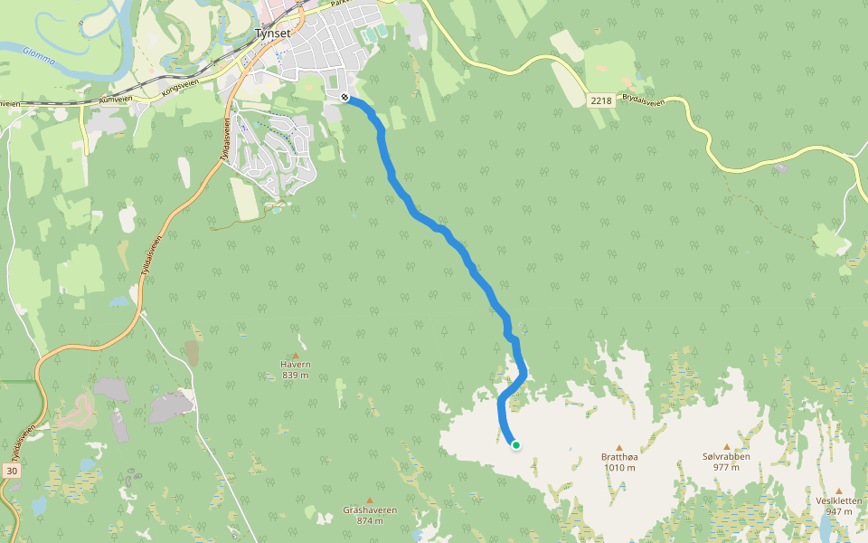 Storstenvegen walking route map in Tynset