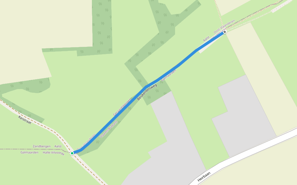 Beukenbosweg walking route map in Galmaarden