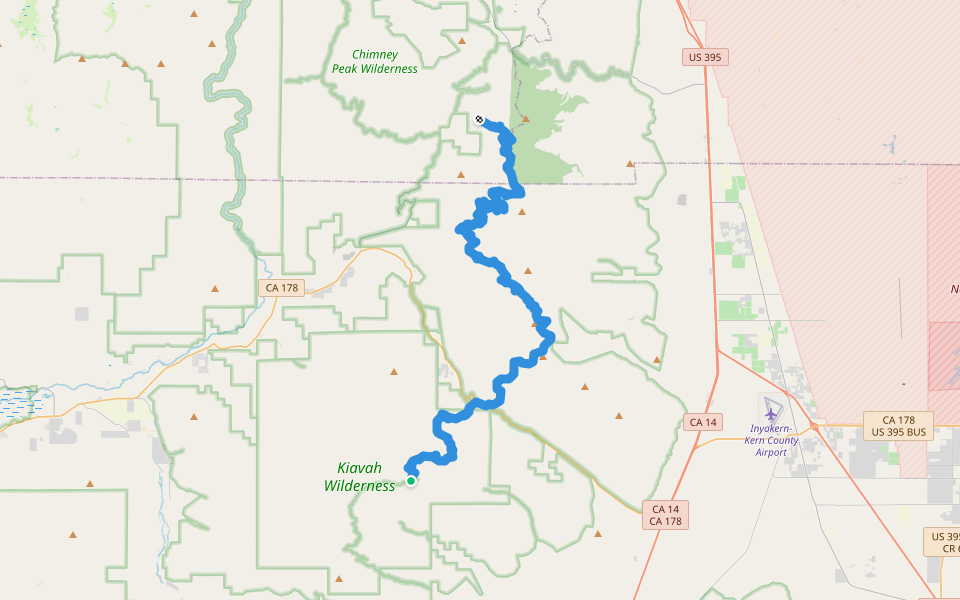 Pacific Crest National Scenic Trail #2000 walking route map in Onyx