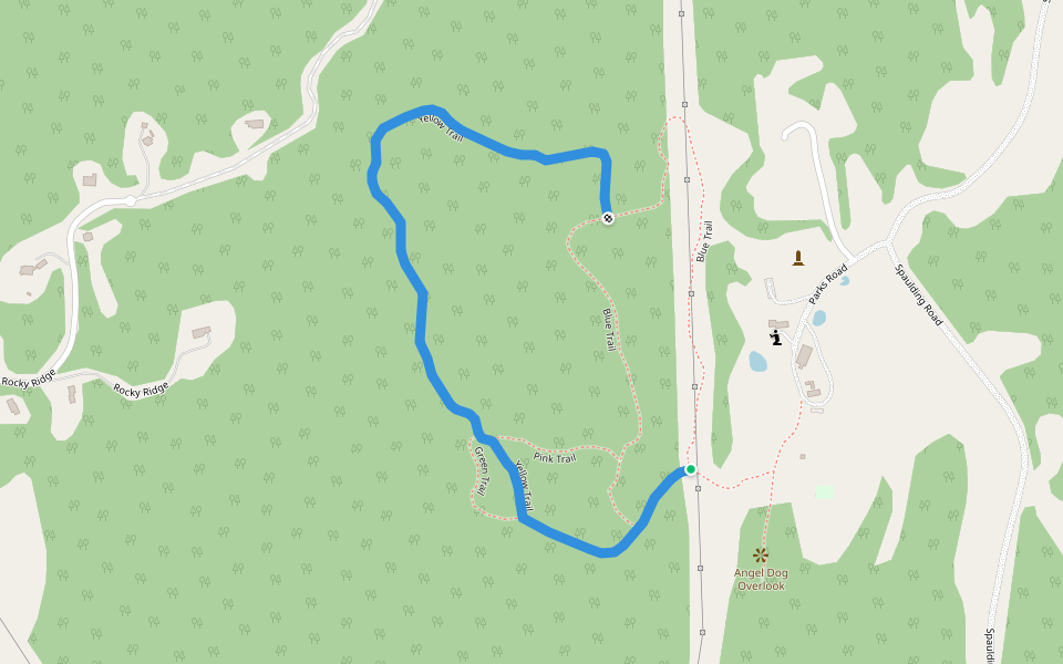 Yellow Trail walking route map in Saint Johnsbury